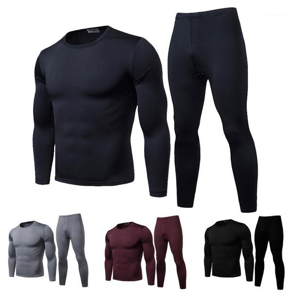 Intimo termico da uomo 2PCS Inverno caldo sotto i vestiti Foderato in pile ultra morbido Pantaloni inferiori Set casual da uomo