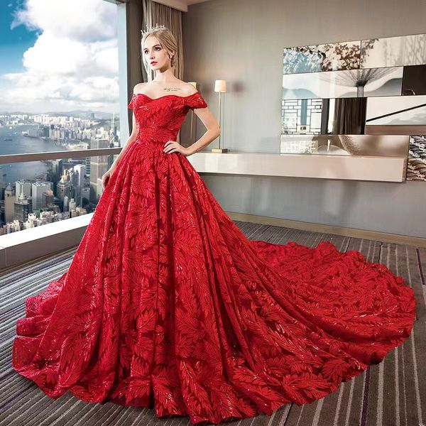 Semplice ed elegante abito da sposa colorato vintage rosso scuro vita basca gonna in tulle designer principessa abiti da sposa gotici couture su misura nuovo