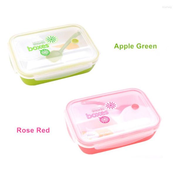 Conjuntos de utensílios de jantar hf 4 células de plástico saudável Lunhana recipiente de 1000 ml de adultos multifuncionais Lady Kid Lunchbox Microwavelable Bento