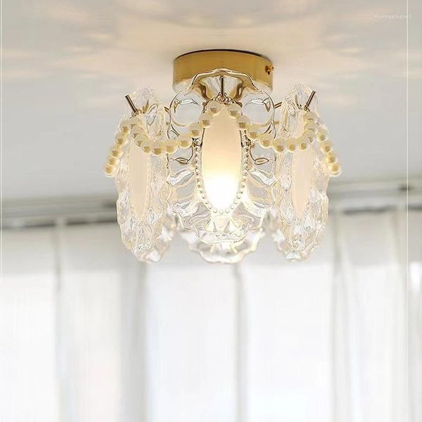 Tavan Işıkları Fransız Işık Lüks Lamba Modern Basit Sundurma Teras Kişiselleştirilmiş Koridor Ploakroom Dekor Kristal Yatak Odası