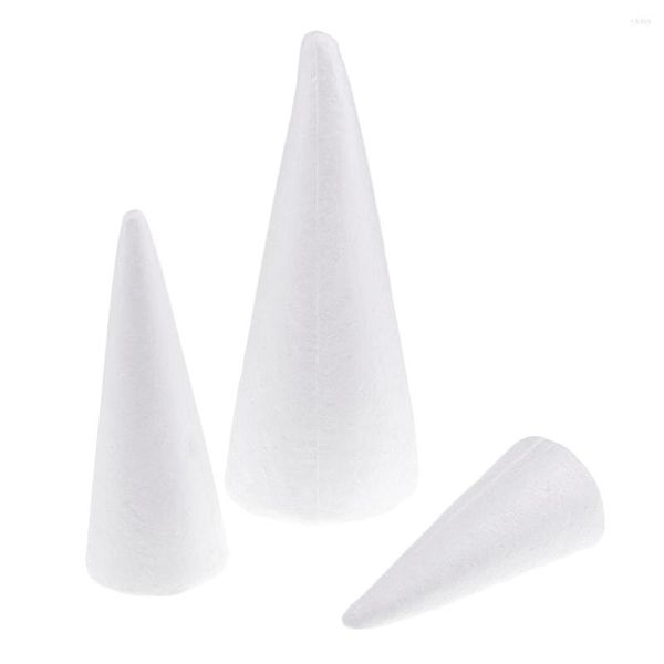 Decorações de Natal 3x 15/20/25cm de espuma de isopor do cone de cone para modelagem artesanal infantil DIY
