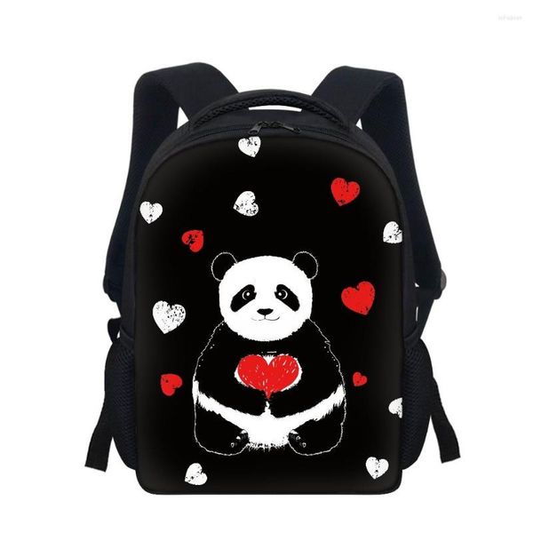 Schultaschen 12 Zoll Casual Kindergarten Büchertasche Studenten Kleine Cartoon Panda Gedruckt Jungen Kinder Rucksack Kinder Geschenk