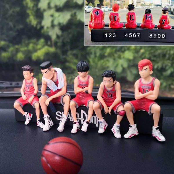 Innendekorationen 8 cm PVC Anime Basketball Spieler Puppe Auto Ornamente Cartoon Charakter Modell Auto Konsole Dekorationen Parkschild Autozubehör T221215