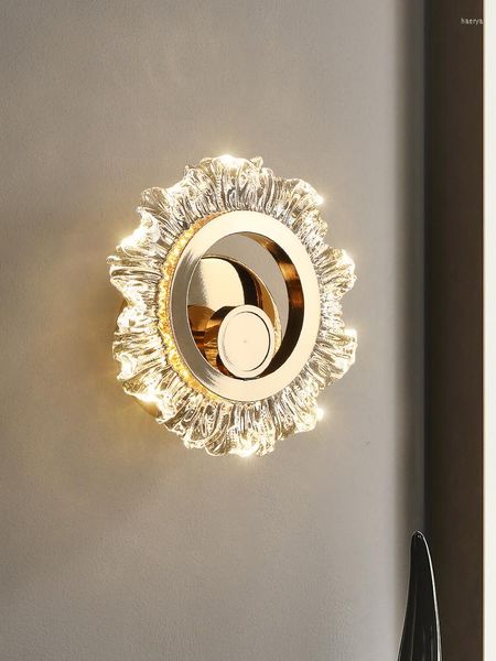 Wandleuchte Gold Sonnenblume Lichter Wohnzimmer Luxus Nachttisch El Korridor Treppe Led Licht Moderner Hintergrund