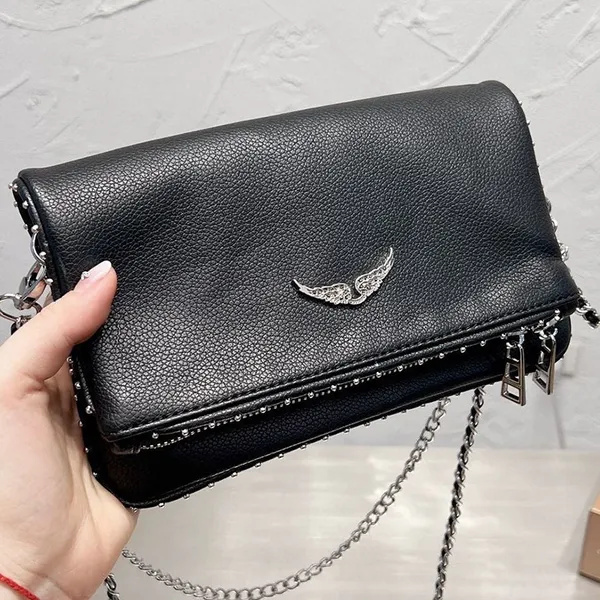 Designer Francia Borsa da donna Borsa Ali Rivetti con stiratura a diamante Borse a tracolla in pelle di pecora Messenger Due catene da donna Pochette Hasp zv Borse