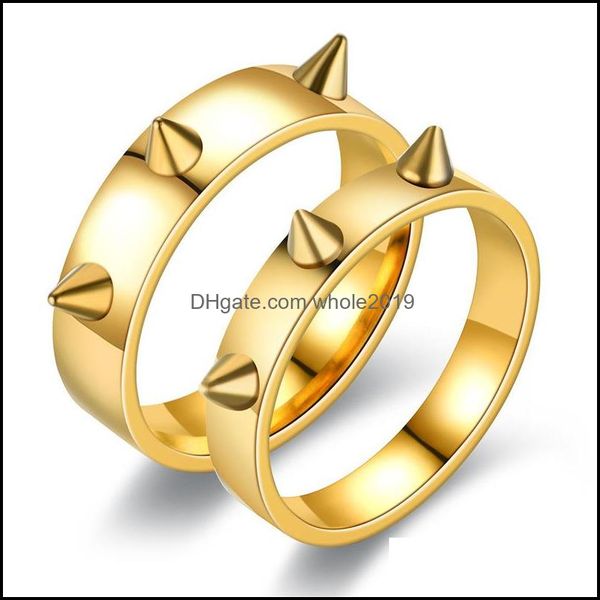 Bandringe Edelstahl Defensive Punk Hip Hop Stil Spiked Niet Ring Für Frauen Notfall Selbstverteidigung Schmuck Drop Lieferung Otup8