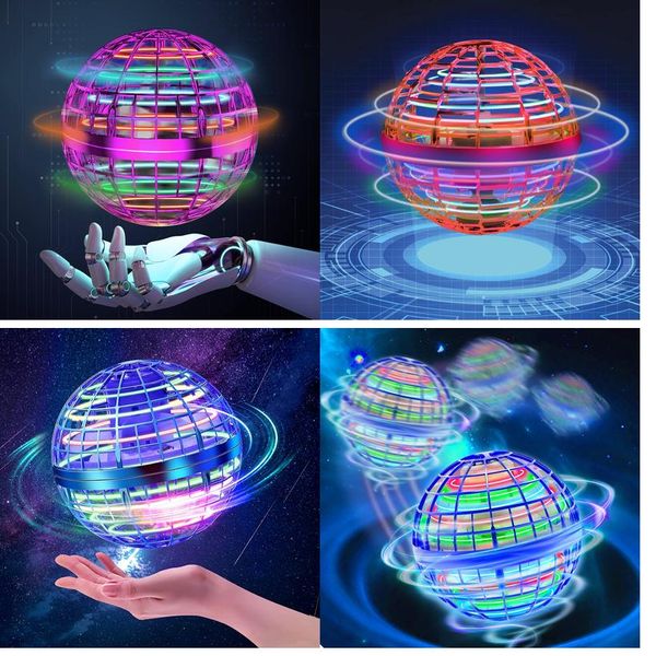 Electric/Rc Aircraft Magic Ball Puzzle Fascia Fly Toy Flying Orb Hover Pro Galleggiante controllato a mano con luce Rgb 360° Spinning Spi Amdzc