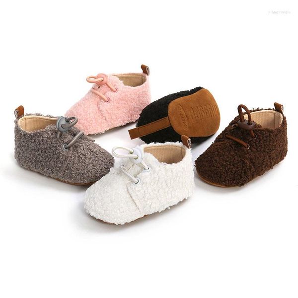 First Walkers Kleinkind Baby Winter Mädchen Schuhe Anti-Rutsch Home Warm Plüsch Casual Party Samt Kordelzug Herbst