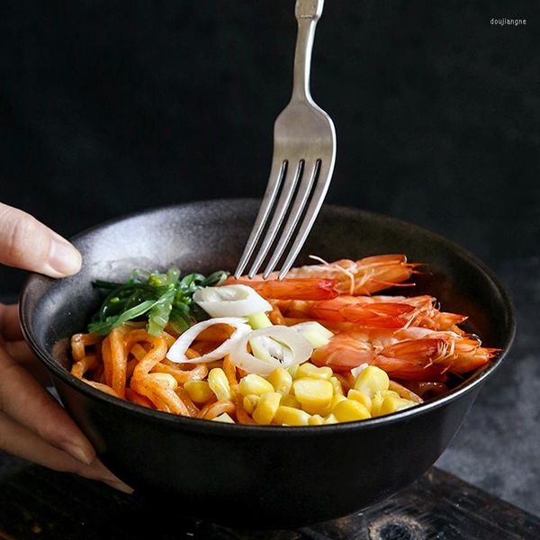 Ciotole Il forno retrò in ceramica creativa in stile giapponese diventa una grande ciotola per zuppa di riso per la casa Insalata di ramen n