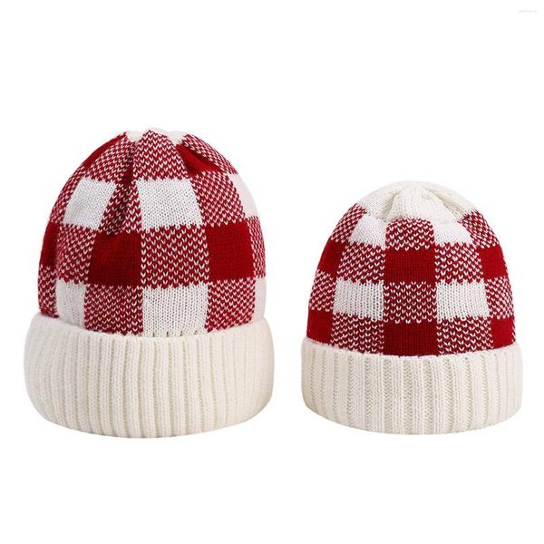 Boinas adultas e bebês 2 peças outono inverno térmico quente lã de malha touca de chapéu de corrida chapéus rápido seco