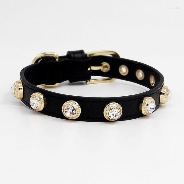 Hundehalsbänder, Luxus-Diamant-Katzenhalsband, glitzerndes tschechisches Strass-echtes Leder, Haustier-Halskette, hochwertiger großer Kristall, rein handgefertigt