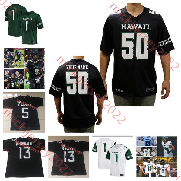 Mens Youth Custom costume Hawaii Rainbow College Football Jake Farrell Zion Bowens Jordon Murray Tamatoa Mokiao-Atimalala Dier Scott Jordon Johnson Jerseys