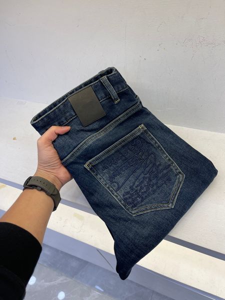 И брендовые осенние новые зимние мужские джинсы высокого качества, модные брюки-карандаш с вышивкой, лучшие дизайнерские джинсы209 er 209