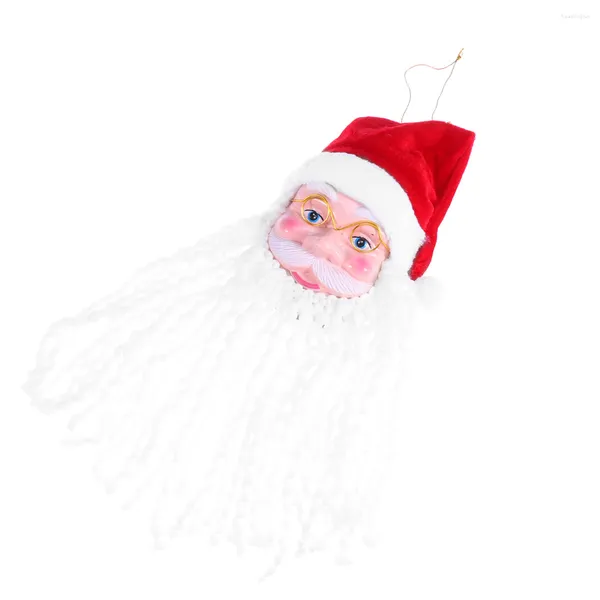 Decorazioni natalizie Creative Hanging Testa di Babbo Natale con occhiali Barba Albero Ornamento Ciondolo Puntelli decorativi