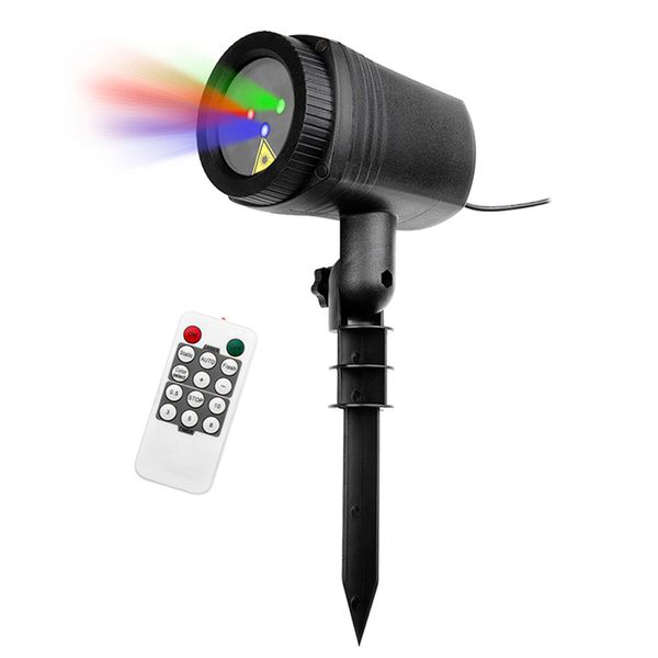 Luzes de projetor com efeito laser RGB, vermelho, verde, azul, cores completas, controle remoto RF, estrelas em movimento, luz de jardim, decoração de Natal, lâmpadas de gramado