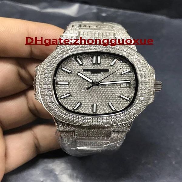 Popular Full Diamond Top Brand Men's Watch Movem