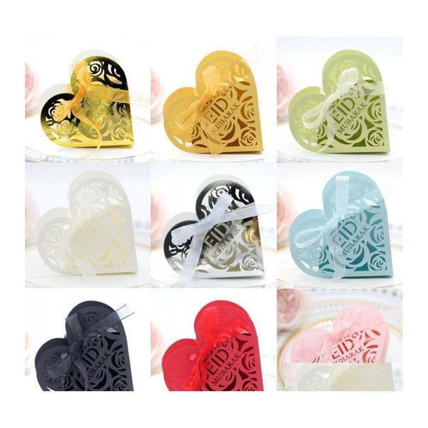 Andere festliche Partyzubehör Eid Mubarak Candy Box Hollow Rose Eids Mticolor Snack Zucker Schokolade Geschenktüte Ramadan Muslim Hochzeit Dh7Gh