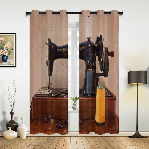 Cortina Máquina de costura Janela de rosca de agulha nas cortinas da cozinha para decoração de casa de luxo da sala de estar