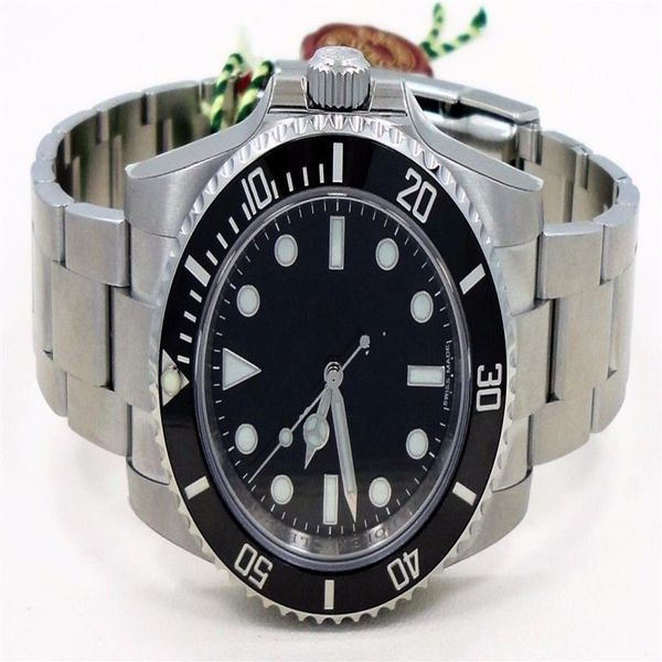 Qualidade máxima sem data 114060 Aço inoxidável Bolinho de cerâmica preto Mens automáticos Sport Wrist Watches Gift Christmas Men's WatchE267R