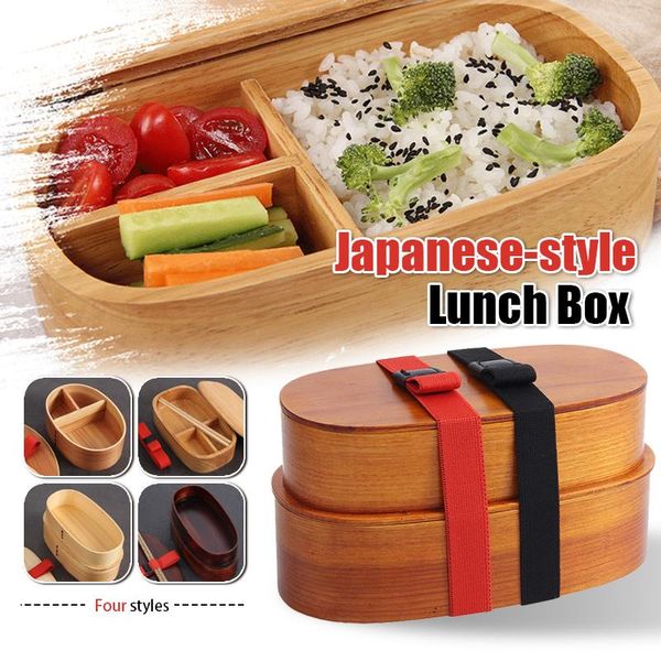 Ужин набор посуды японская коробка Bento Box Sushi Dailware Bowl Container Portable Eco Friendly Wooden Lunch School Kid Office Worker