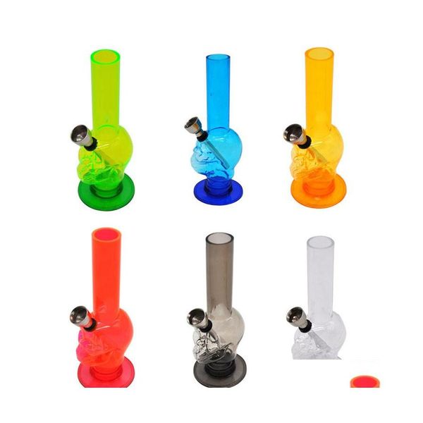 Tubos de fumantes 150mm aqu￡ticos Hookah Skl Hookahs Mtiple Cores Easy Limpeza Acr￭lica Tobacco Shisha Bong Smoke Tool Acess￳rio ZL0339 DRO DHMLC