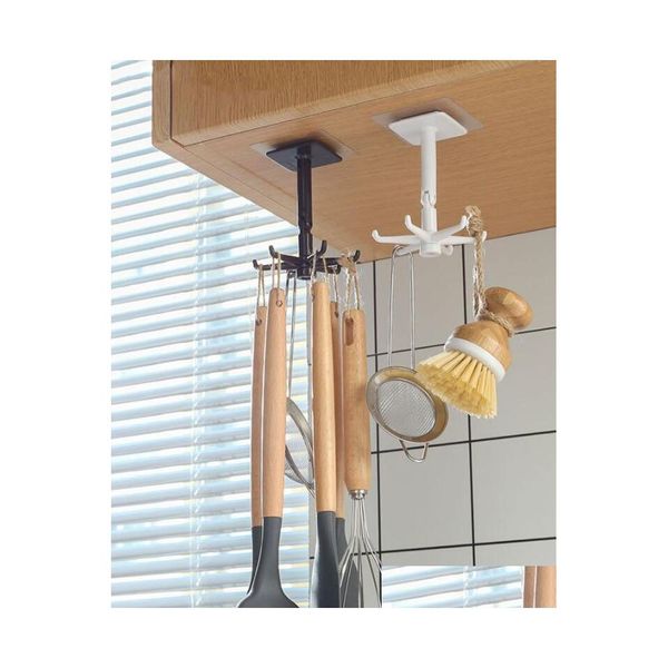 Ganci Rotaie Organizzatore E Cucchiaio Di Stoccaggio Accessori Da Appendere Per La Cucina Gancio Multiuso Rack Girevole A 360 Gradi Inventario Interi Dh5X9