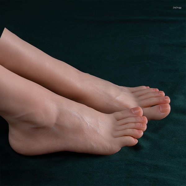 Falsche Nägel Weibliche Silikon Fuß Modell Rabatt Nagel Praxis Füße Mannequin Fetisch Für Footjob Schuhe Socke Display TG3908