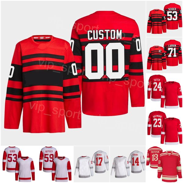 Homens Kids retro retro hóquei 17 Filip Hronek Jerseys 24 Pius Suter 13 Pavel Datsyuk 71 Dylan Larkin 59 Tyler Bertuzzi 23 Lucas Raymond 53 Moritz Seider 14 Robby Fabbri