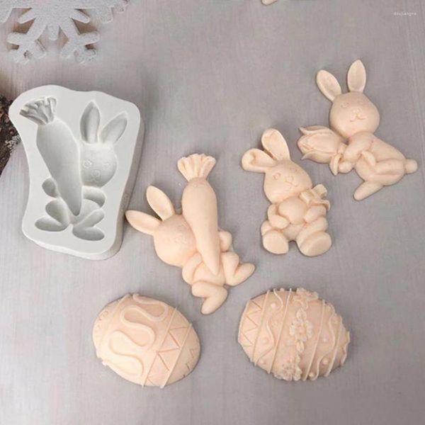 Strumenti da forno Serie Pasqua Biscotto Uovo Stampo in silicone Gummy Animal Fondente Cioccolato Caramelle Stampo per dolci Decorazione di cottura