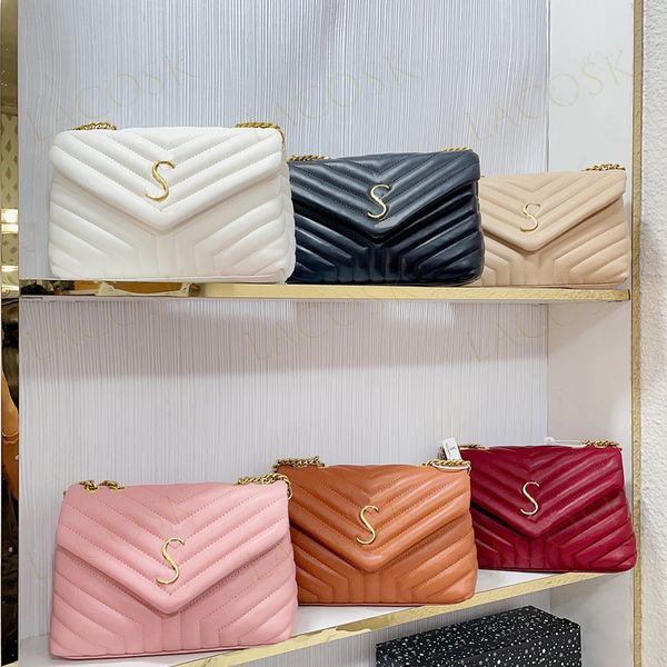 Großhandel Designer-Taschen Damen Loul Handtaschen Kette Umhängetaschen Crossbody Brief Markendesign Neue Farben mit Box