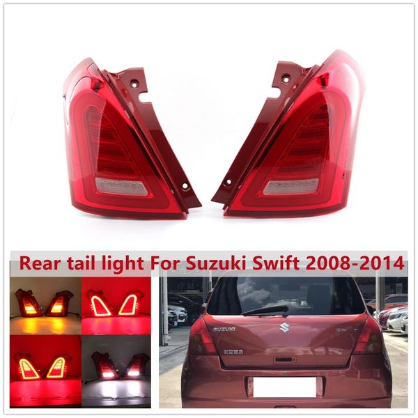 1 par de luz traseira de LED para Suzuki Swift 2008-2014 Stop Brake Fog Aviso traseiro Turn Signal Light Acess￳rios autom￡ticos