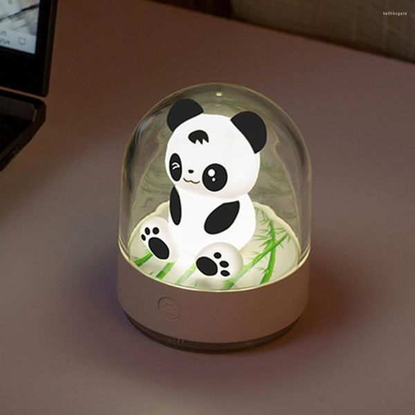 Tafellampen Dropship USB Oplaadbaar Leuke Panda Licht Creatieve Mini Essentiële Olie Geur Nacht Vakantie Cadeau Woondecoratie