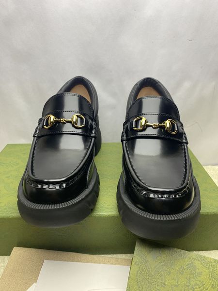 Scarpe eleganti da donna pigre DresPlatform Suola spessa in pelle Tacco antiscivolo 5,5 cm Taglia di qualità 35-40