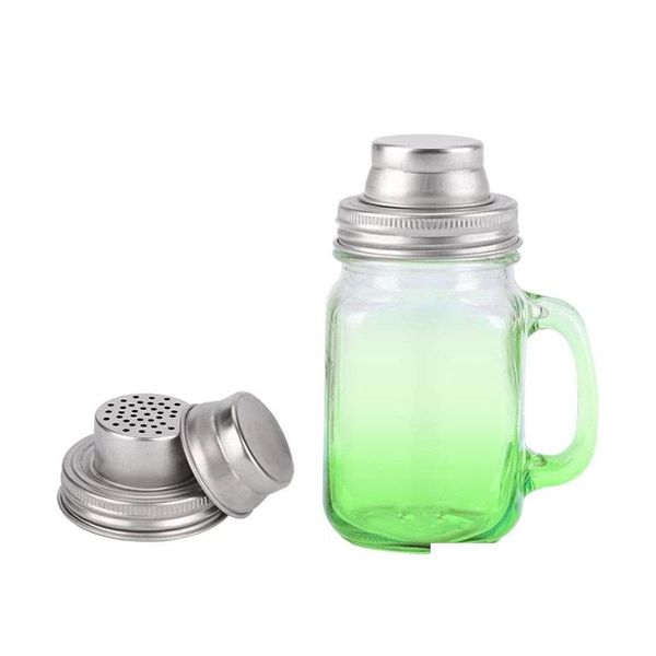 Altri utensili da cucina Acciaio inossidabile Mason Jar Shaker Coperchi Tappi per cocktail Farina Mix Spezie Zucchero Sale Peperoni Drop Delivery Home G Dhcca