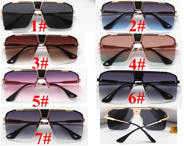 Gözlükler Kare Metal Güneş Gözlüğü Kadın erkek Araba Sürüş Gözlükleri plaj sokak moda 7 renk Gözlük 10 ADET