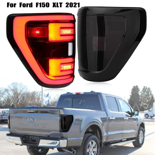 Ein Paar Auto -LED -Rückleuchten für Ford F150 XLT 2021 Blinker Leuchtstast Bremsnebel Lampe Tag fahren Leuchte