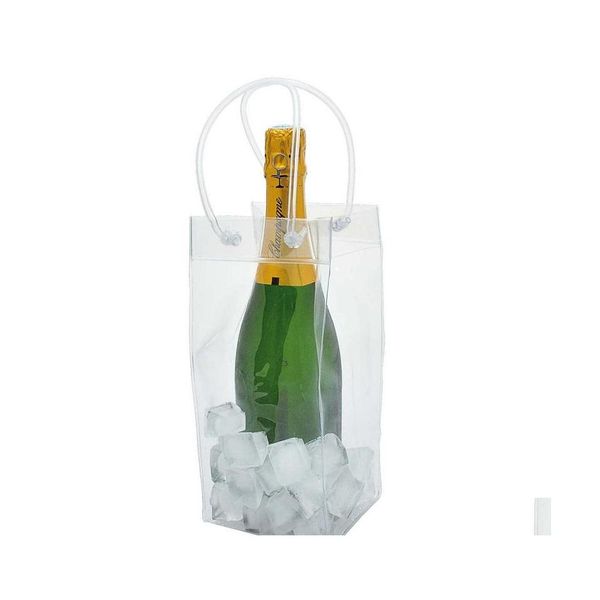 Baldes de gelo e refrigeradores Bolsa Presente Beer cerveja de cerveja Champagne Bucket Drink Bottle Bottle Chiller Transportador dobr￡vel Favor Festival Bags Drop De Dhnnh