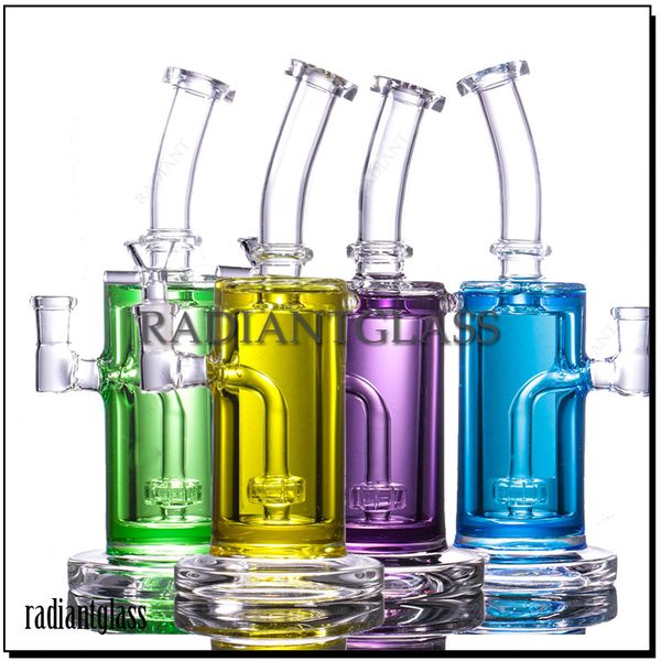 Narguilé Freezable Coil Glicerina Water Pipe Bongs tipo reto pescoço dobrado com chuveiro percolator vidro coador Dab Rig plataformas de petróleo com acessórios