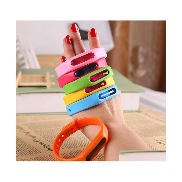 Control de plagas Kid Mosquito Repelente Pulsera Sile Wristband Planta Aceite esencial Capse Mosquitos Band Bug Killer Drop Delivery Home Dhxxr