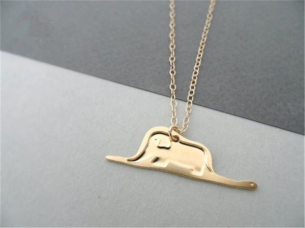 Baby Elephant in Snake Swallow Necklace Little Le Petit Prince Necklace Story Cartoon Image Cine Animal Jewelry Gifts