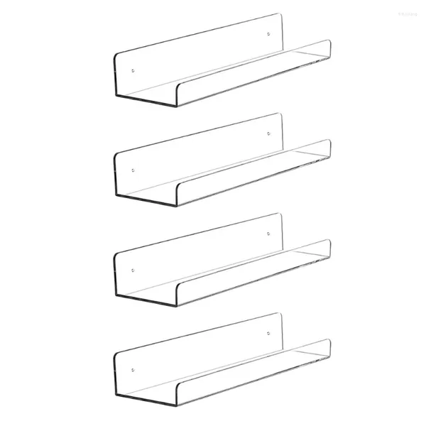 Haken Wandregal für Schallplatten, Acryl-Halterung, schwebendes Aufbewahrungsregal, durchsichtiger Bücherständer, an der Leiste montiertes Bücherregal