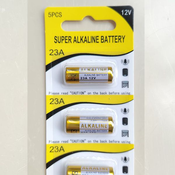 Batteria alcalina fresca 12V 23A A23 100 carte per lotto totale 500 pezzi