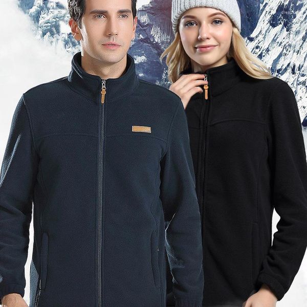 Giacche da sci Outdoor Cardigan in pile dello stesso stile per uomo e donna per l'autunno inverno Calore Giacca traspirante Sci addensato