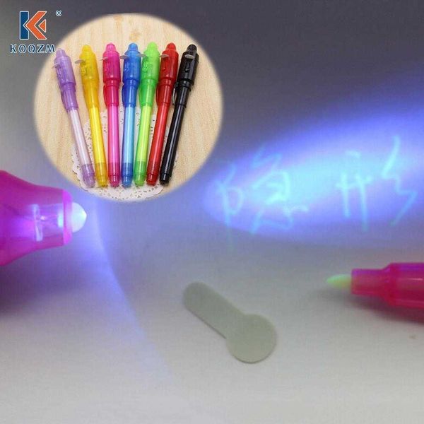 1 pz Evidenziatore 2in1 UV Graffiti Black Light Combo Invisible Ink Pen Marker Cancelleria per ufficio scuola creativa