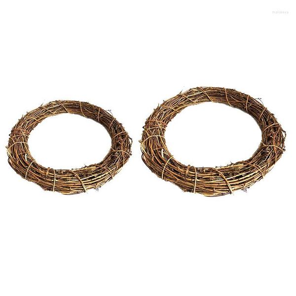 Dekorative Blumen Weihnachten Rattan Kranz Dekoration natürliche Rebe Zweig handgemachte Ring für DIY Handwerk Urlaub Hochzeit Party Dekore