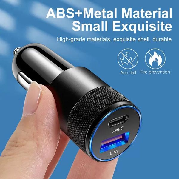 USB Quick Car Charger 15W Тип C PD быстро зарядка Автомобильный адаптер для iPhone 13 12 11 Pro Max Xiaomi Samsung Huawei Honor