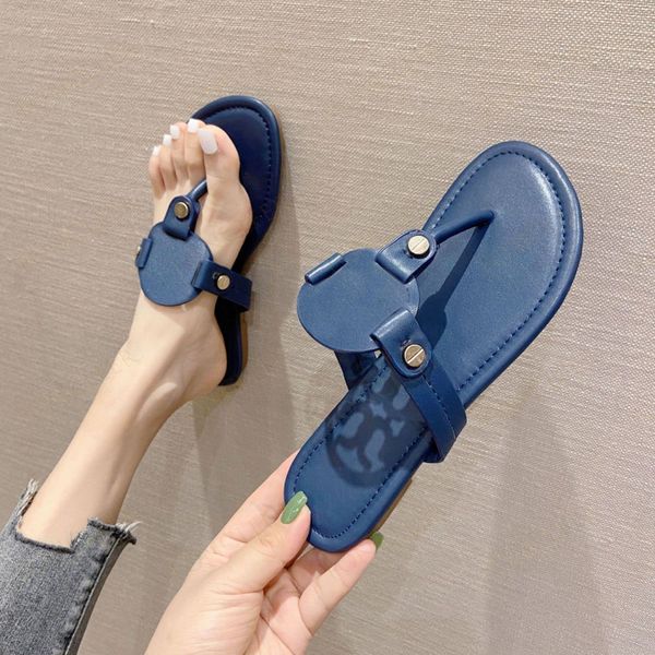 En İyi Toptan Kadın Terlik Düz Flip-Flops Sandalet Marka Mektubu Moda Kızlar Kapalı Açık Plaj Ayakkabıları Kutu Boyutu 34-43