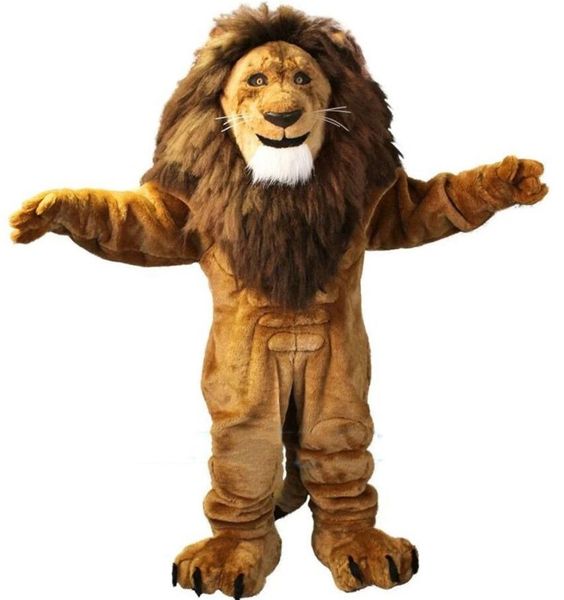 Potente maschio leone costume della mascotte personaggio dei cartoni animati vestito operato abbigliamento per adulti costume da festa di compleanno per bambini Natale Halloween