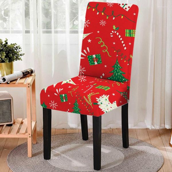Stuhlhussen Frohe Weihnachten Stretchbezug Dekor Esszimmerstühle Sitzbezug für Küchenhocker Sillas Cadeira