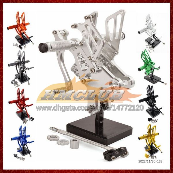 Motocicleta ajust￡vel CNC Rest Fotpeg traseiro Pedal para Suzuki GSXR 1000 1000CC GSXR1000 K9 2009 2010 2012 2012 2012 13 14 15 16 CNC PEGS PEGS RETREST RETREST 8 COLORES